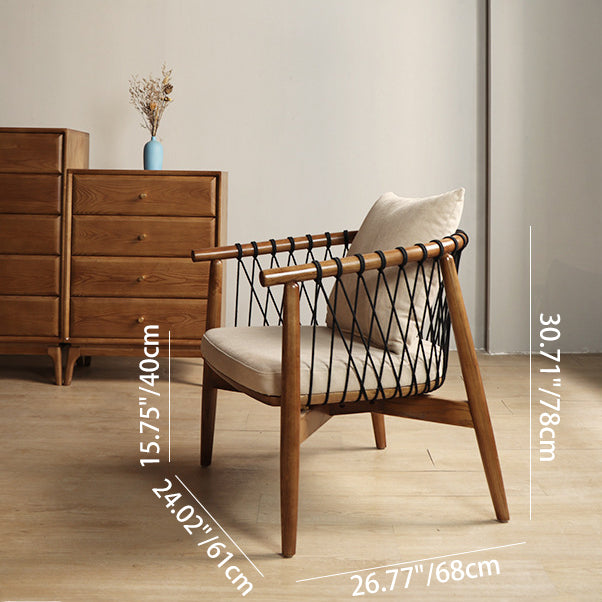 Scandinavian Curved Ash Wood Accent Chair