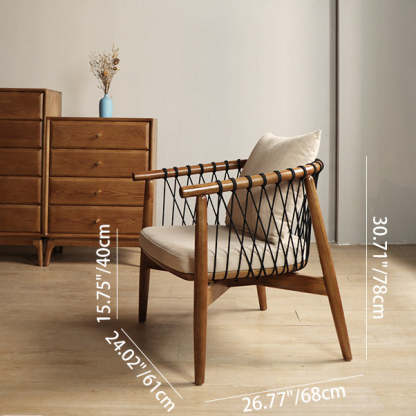 Scandinavian Curved Ash Wood Accent Chair