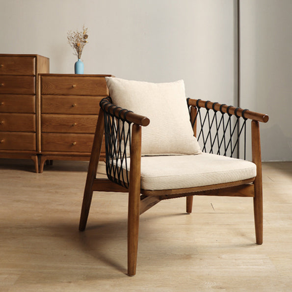 Scandinavian Curved Ash Wood Accent Chair