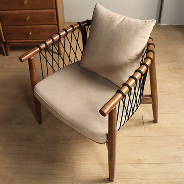 Scandinavian Curved Ash Wood Accent Chair