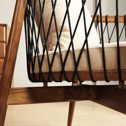 Scandinavian Curved Ash Wood Accent Chair