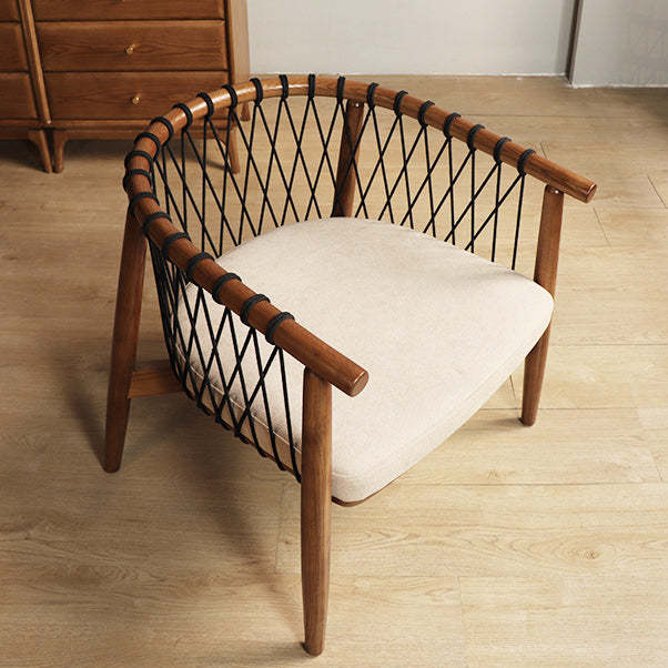 Scandinavian Curved Ash Wood Accent Chair