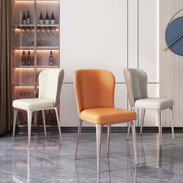 Scandinavian Microfiber Leather Stainless Steel Dining Chair