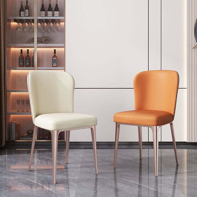 Scandinavian Microfiber Leather Stainless Steel Dining Chair