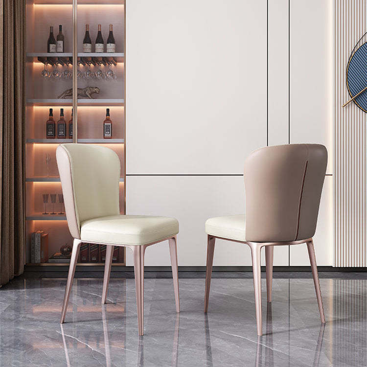 Scandinavian Microfiber Leather Stainless Steel Dining Chair