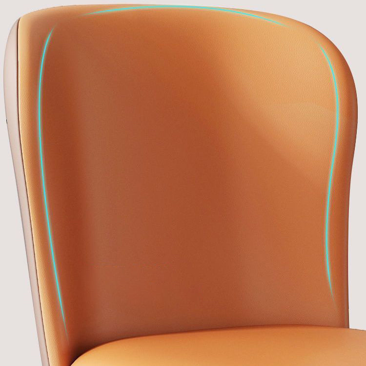Scandinavian Microfiber Leather Stainless Steel Dining Chair — E