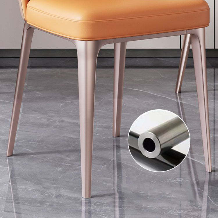 Scandinavian Microfiber Leather Stainless Steel Dining Chair