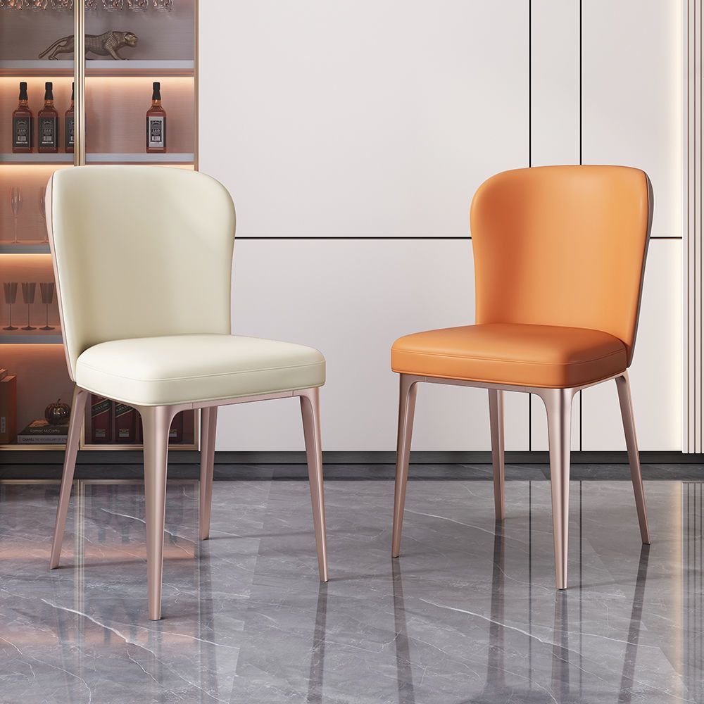 Scandinavian Microfiber Leather Stainless Steel Dining Chair
