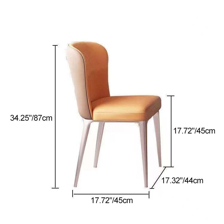 Scandinavian Microfiber Leather Stainless Steel Dining Chair — D