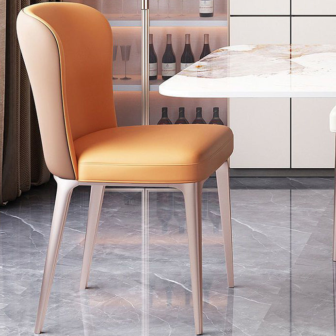 Scandinavian Microfiber Leather Stainless Steel Dining Chair