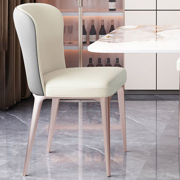 Scandinavian Microfiber Leather Stainless Steel Dining Chair — B