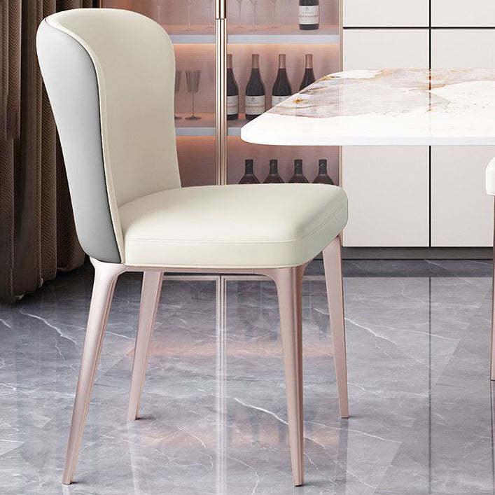 Scandinavian Microfiber Leather Stainless Steel Dining Chair — B