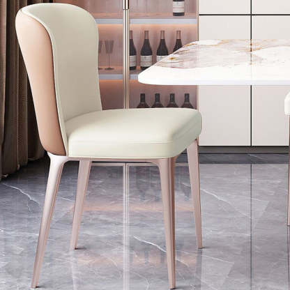 Scandinavian Microfiber Leather Stainless Steel Dining Chair