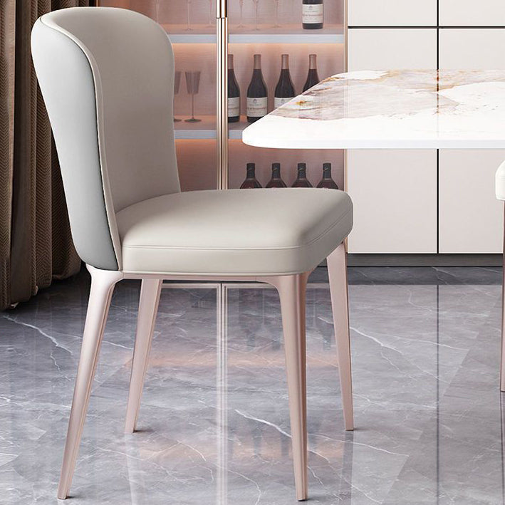 Scandinavian Microfiber Leather Stainless Steel Dining Chair