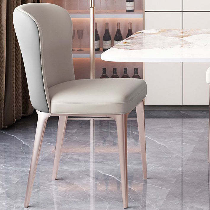 Scandinavian Microfiber Leather Stainless Steel Dining Chair