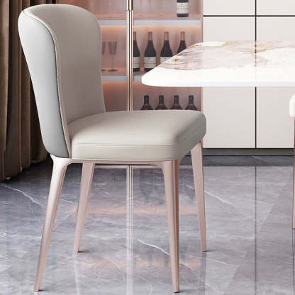 Scandinavian Microfiber Leather Stainless Steel Dining Chair