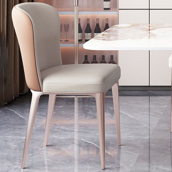 Scandinavian Microfiber Leather Stainless Steel Dining Chair