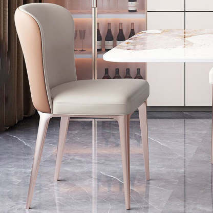 Scandinavian Microfiber Leather Stainless Steel Dining Chair