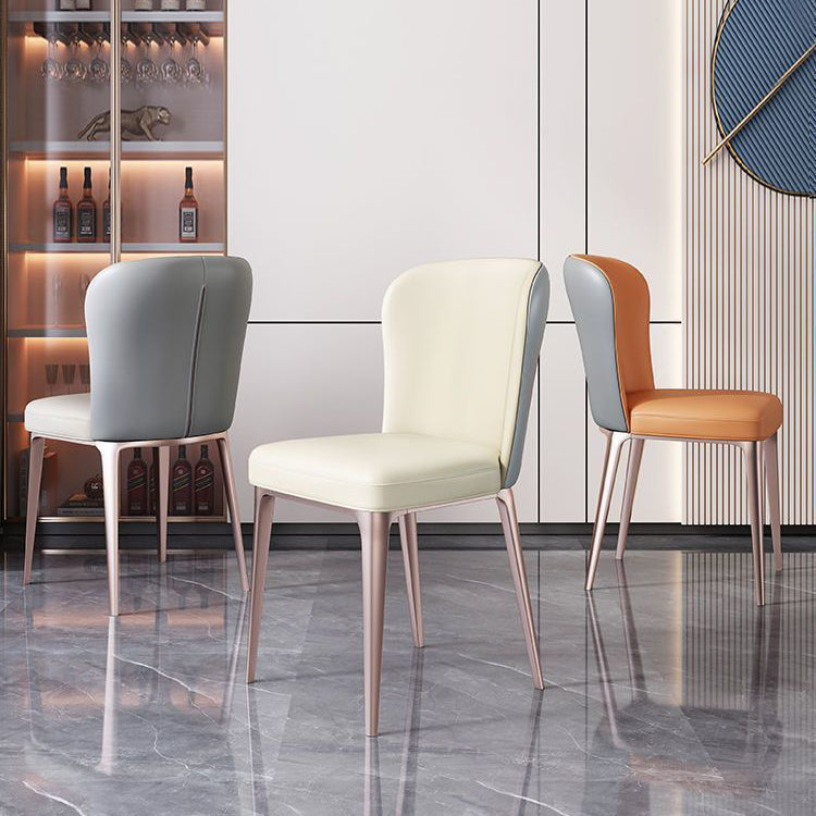 Scandinavian Microfiber Leather Stainless Steel Dining Chair