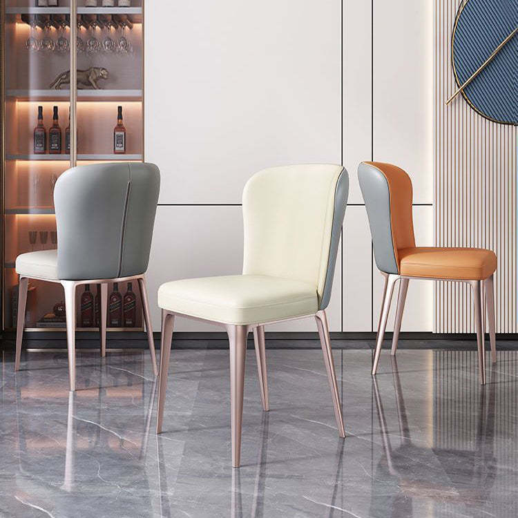 Scandinavian Microfiber Leather Stainless Steel Dining Chair
