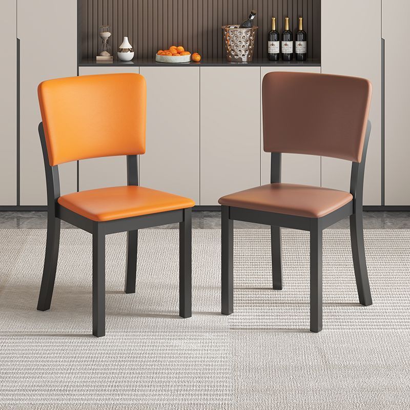 Minimalist Rubberwood Leather Dining Chair