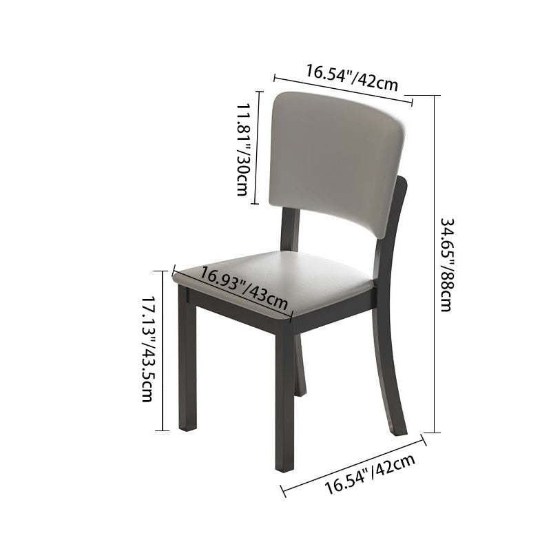 Minimalist Rubberwood Leather Dining Chair