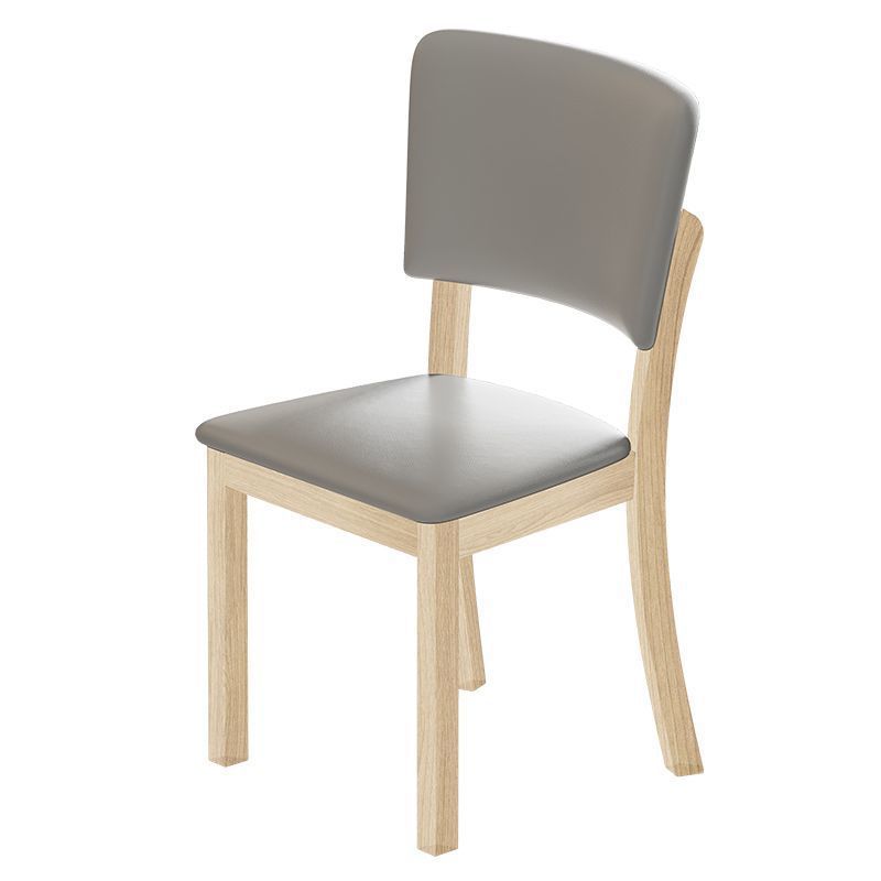 Minimalist Rubberwood Leather Dining Chair