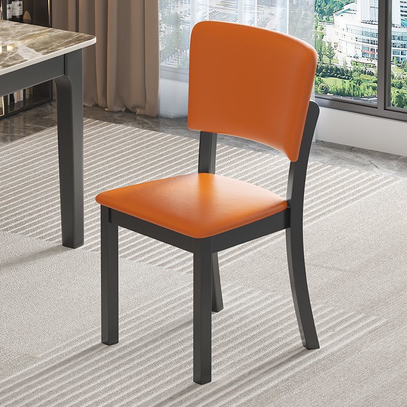 Minimalist Rubberwood Leather Dining Chair