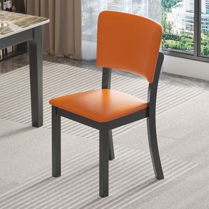 Minimalist Rubberwood Leather Dining Chair