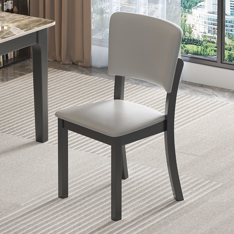 Minimalist Rubberwood Leather Dining Chair