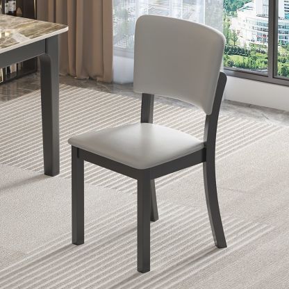 Minimalist Rubberwood Leather Dining Chair
