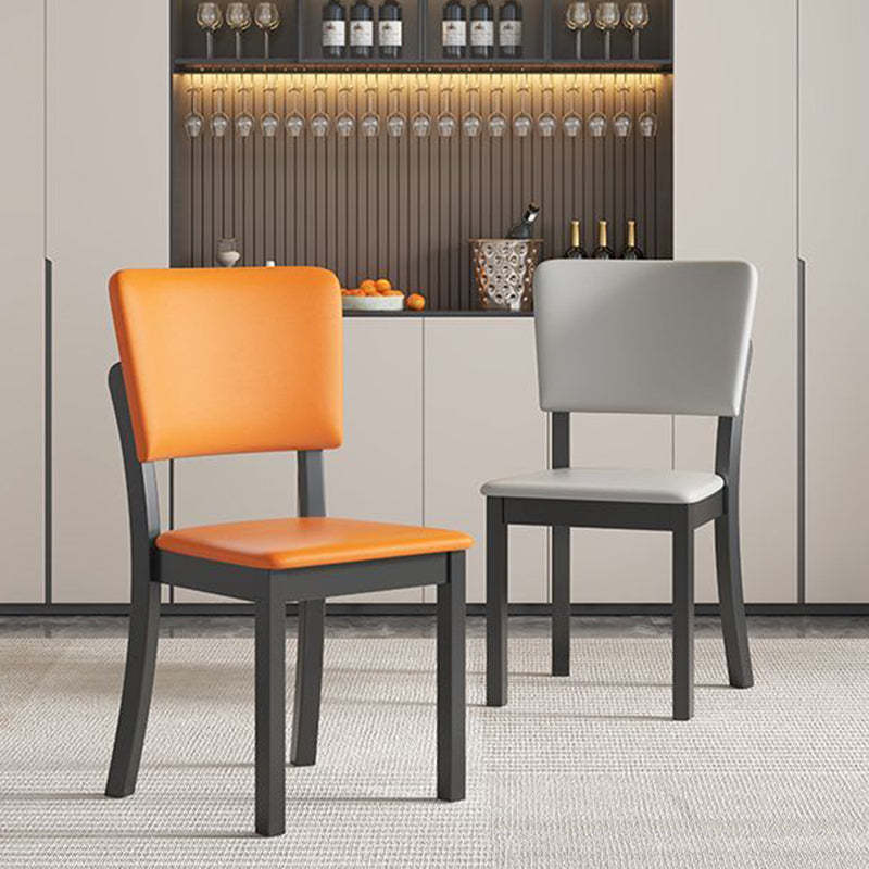 Minimalist Rubberwood Leather Dining Chair