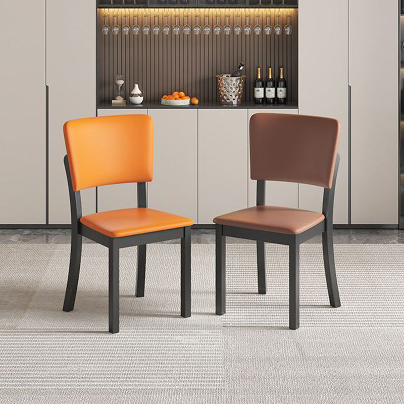Minimalist Rubberwood Leather Dining Chair