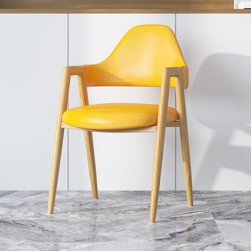 Minimalist A-Shape Iron Leather Dining Chair