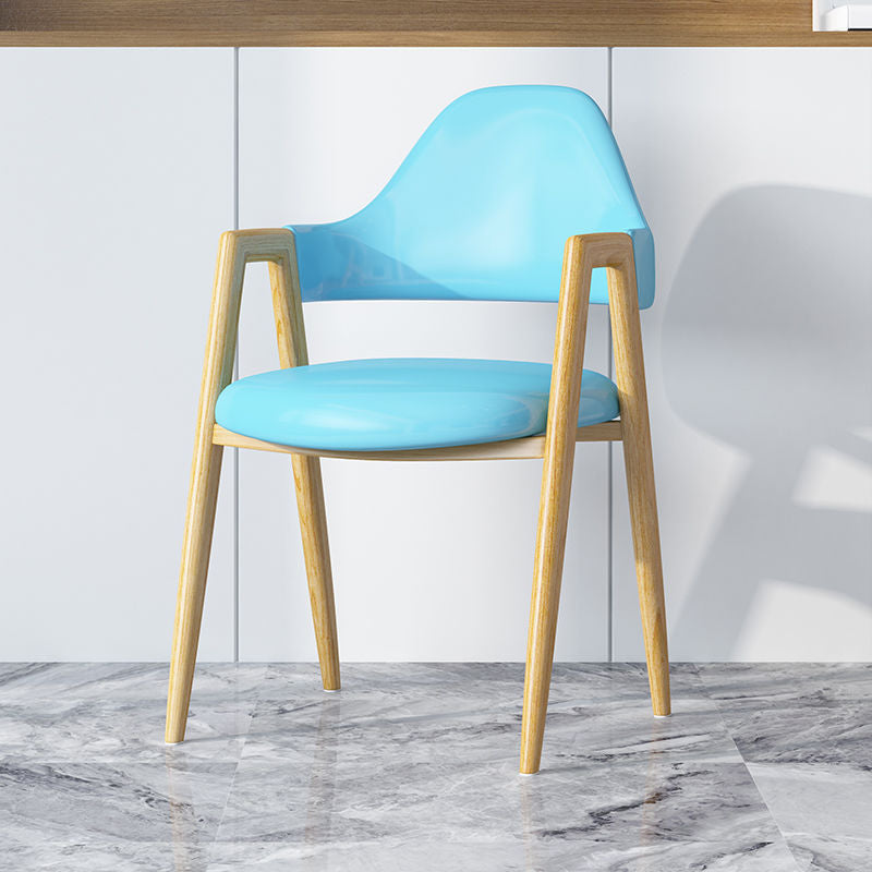 Minimalist A-Shape Iron Leather Dining Chair