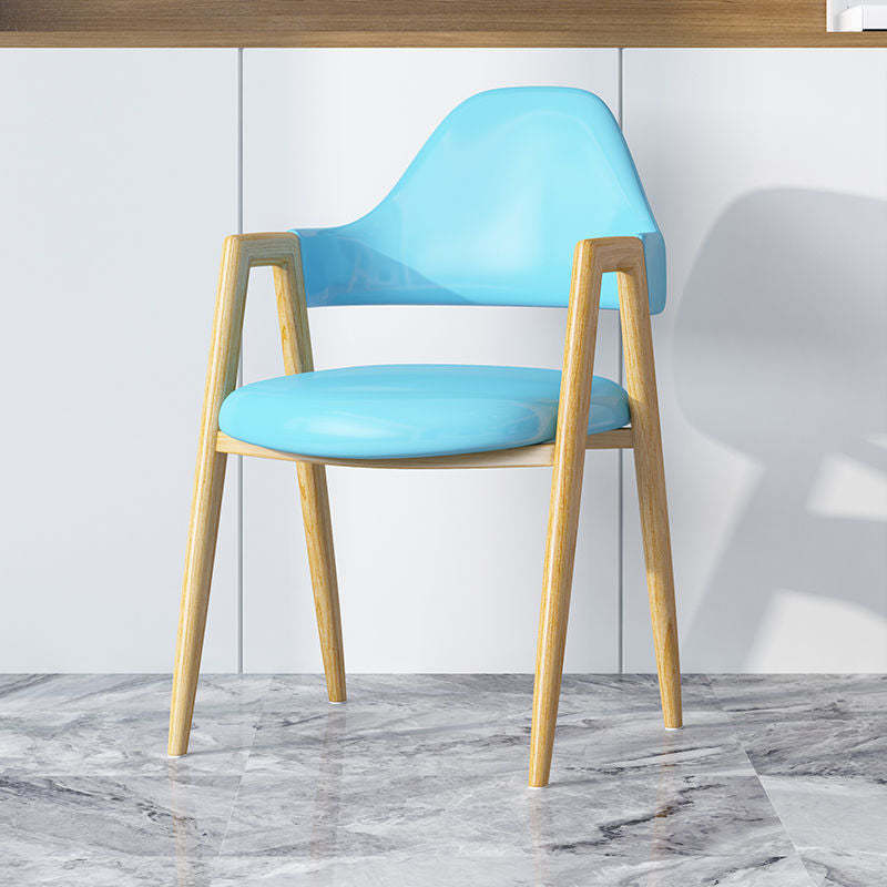 Minimalist A-Shape Iron Leather Dining Chair