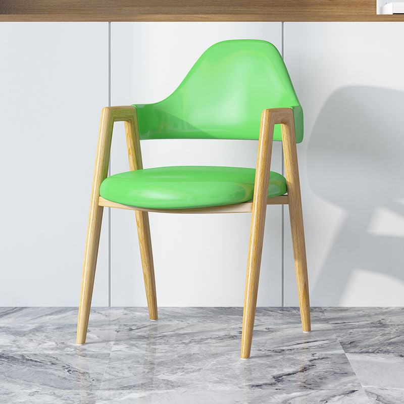 Minimalist A-Shape Iron Leather Dining Chair