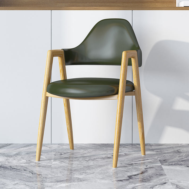 Minimalist A-Shape Iron Leather Dining Chair