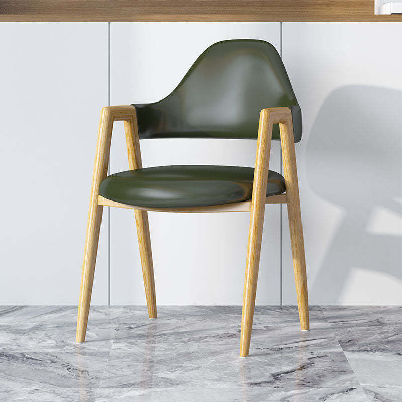 Minimalist A-Shape Iron Leather Dining Chair