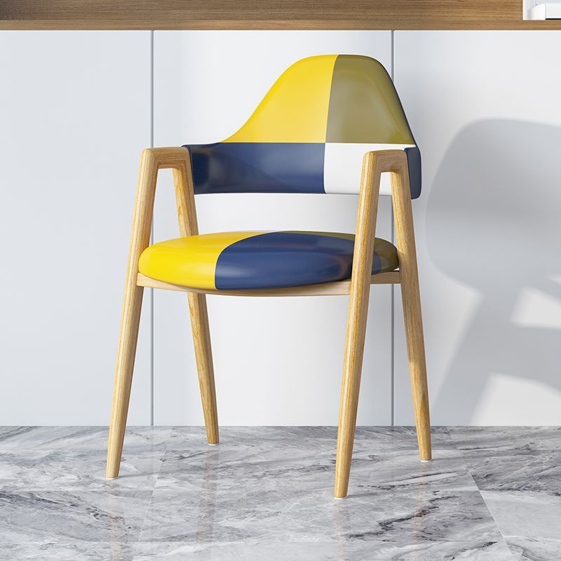 Minimalist A-Shape Iron Leather Dining Chair