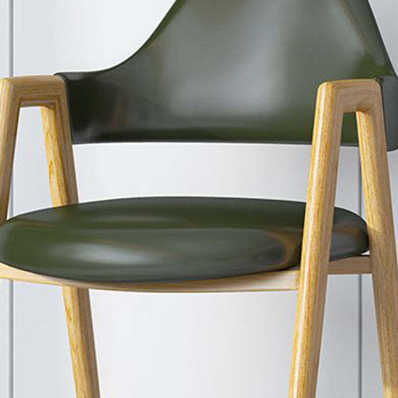 Minimalist A-Shape Iron Leather Dining Chair — Leather Black + Black Leg
