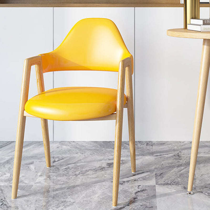 Minimalist A-Shape Iron Leather Dining Chair
