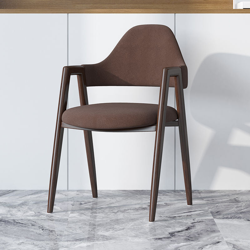Minimalist A-Shape Iron Leather Dining Chair