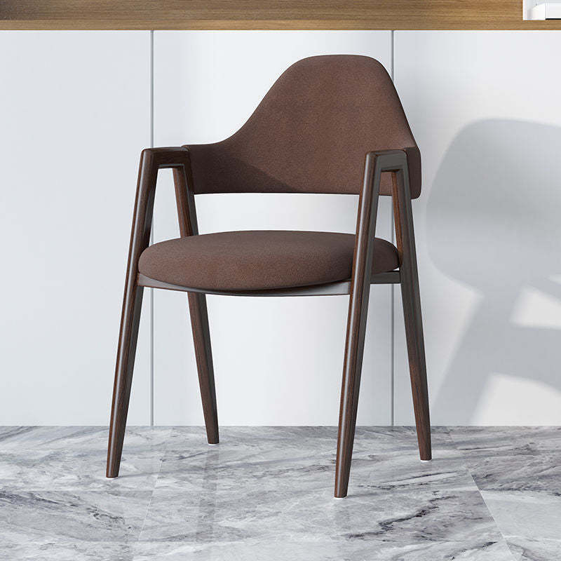 Minimalist A-Shape Iron Leather Dining Chair
