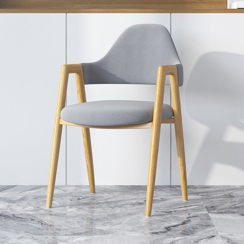 Minimalist A-Shape Iron Leather Dining Chair — Leather Yellow +Wood Leg