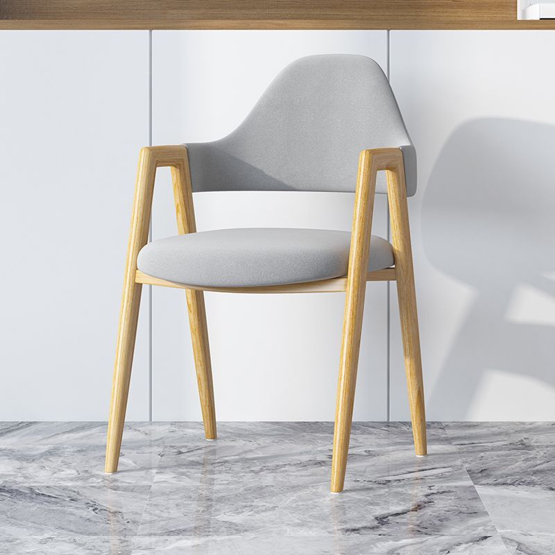 Minimalist A-Shape Iron Leather Dining Chair