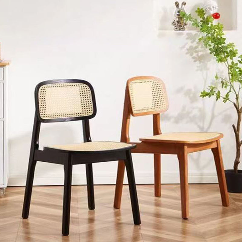 Minimalist Wood Rattan Woven Dining Chair
