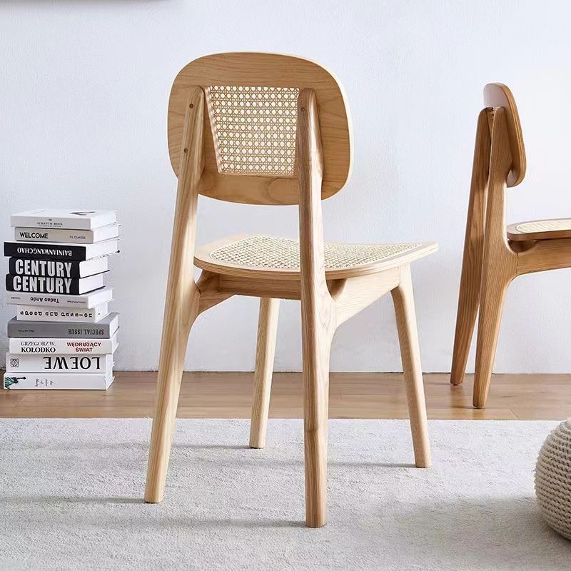 Minimalist Wood Rattan Woven Dining Chair