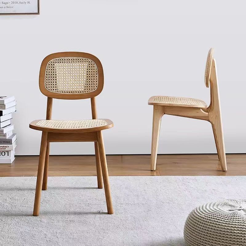 Minimalist Wood Rattan Woven Dining Chair