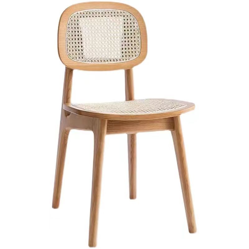 Minimalist Wood Rattan Woven Dining Chair